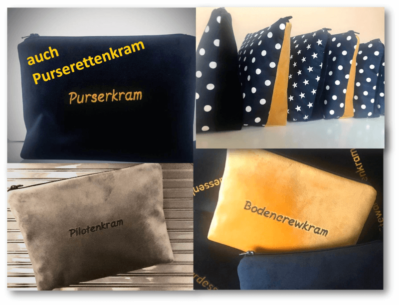 Samtsam Tasche Stewardessenkram mit Sternen Samtsam Tasche Stewardessenkram mit Kreisen